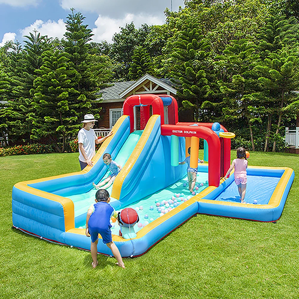 

Doctor Dolphin New Design High Quality Basketball Kids Home Used Outdoor Combo Inflatable Water Slide Bouncy Castle Bounce House