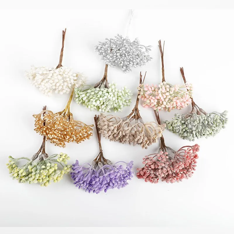 

6 Pieces Artificial Grass Green Plant Home Decor Garland Christmas Candy Box Scrapbooking Wedding Diy Vases for Decoration Gifts