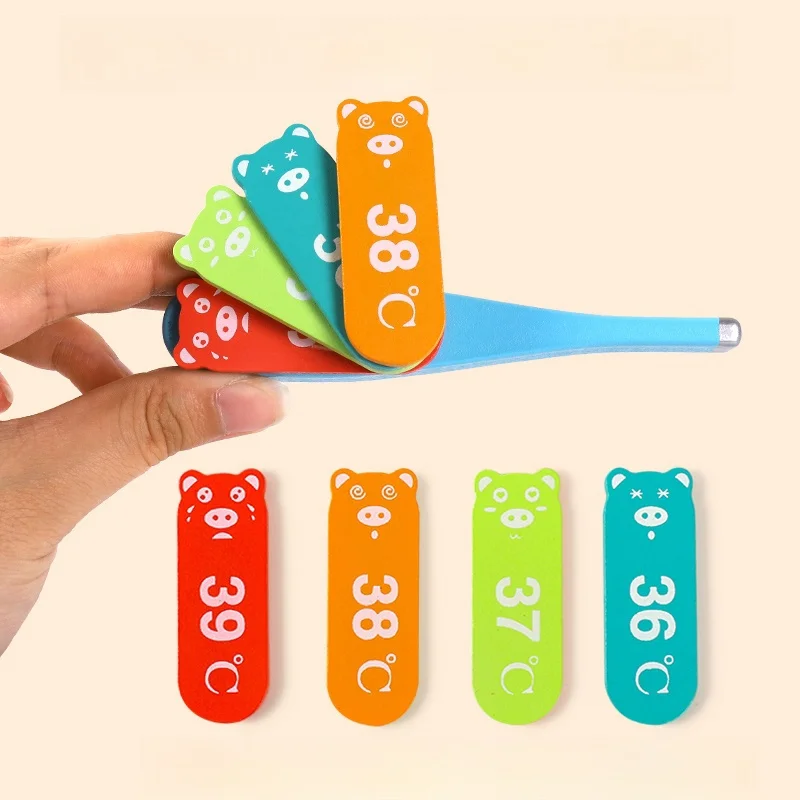 صندوق دواء محاكاة منزلي خشبي للأطفال، مجموعة طبيب ممرضة صبي فتاة طفل لعب الأدوار