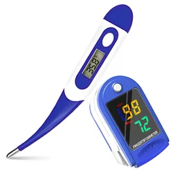 Oral Armpit Temperature Measurement Household Adults Children Pulse Oximeter Finger Clip Pulse Thermometer Electronic Soft Head