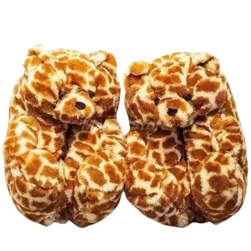 Kawaii Creative Kapibala DolDave Jaguar Pantoufles en coton pour la maison, chaussures de couple pour l'automne et l'hiver, décoration d'intérieur chaude