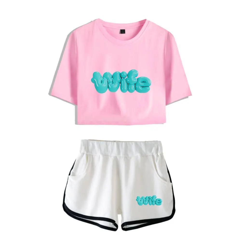 

Kpop I-DLE Woman merch midriff открытые комплекты для женщин короткая футболка спортивные комплекты уличная одежда Популярные короткие брюки