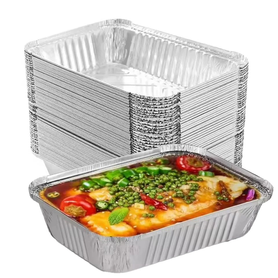 10/20PCS Disposable Aluminum Foil Pans Food Storage Trays Thickened Baking Containers for BBQ Grill Dessert Cooking Kitchen
