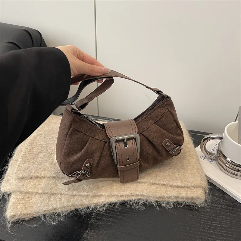 New Autumn-Winter High-End Underarm Motorcycle Bag - Versatile Commuter Handbag with A Shoulder Strap