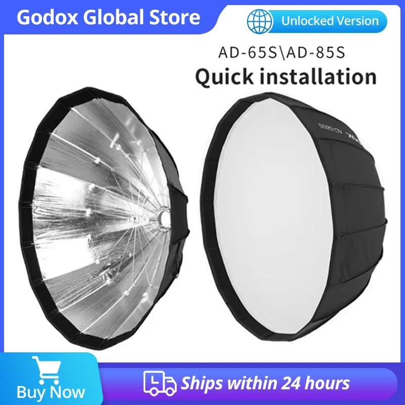 

Godox AD-S65S AD-S65W 65CM AD-S85S AD-S85W 85cm Silver Deep Parabolic Softbox + Honeycomb Grid Godox Mount Softbox for AD400PRO