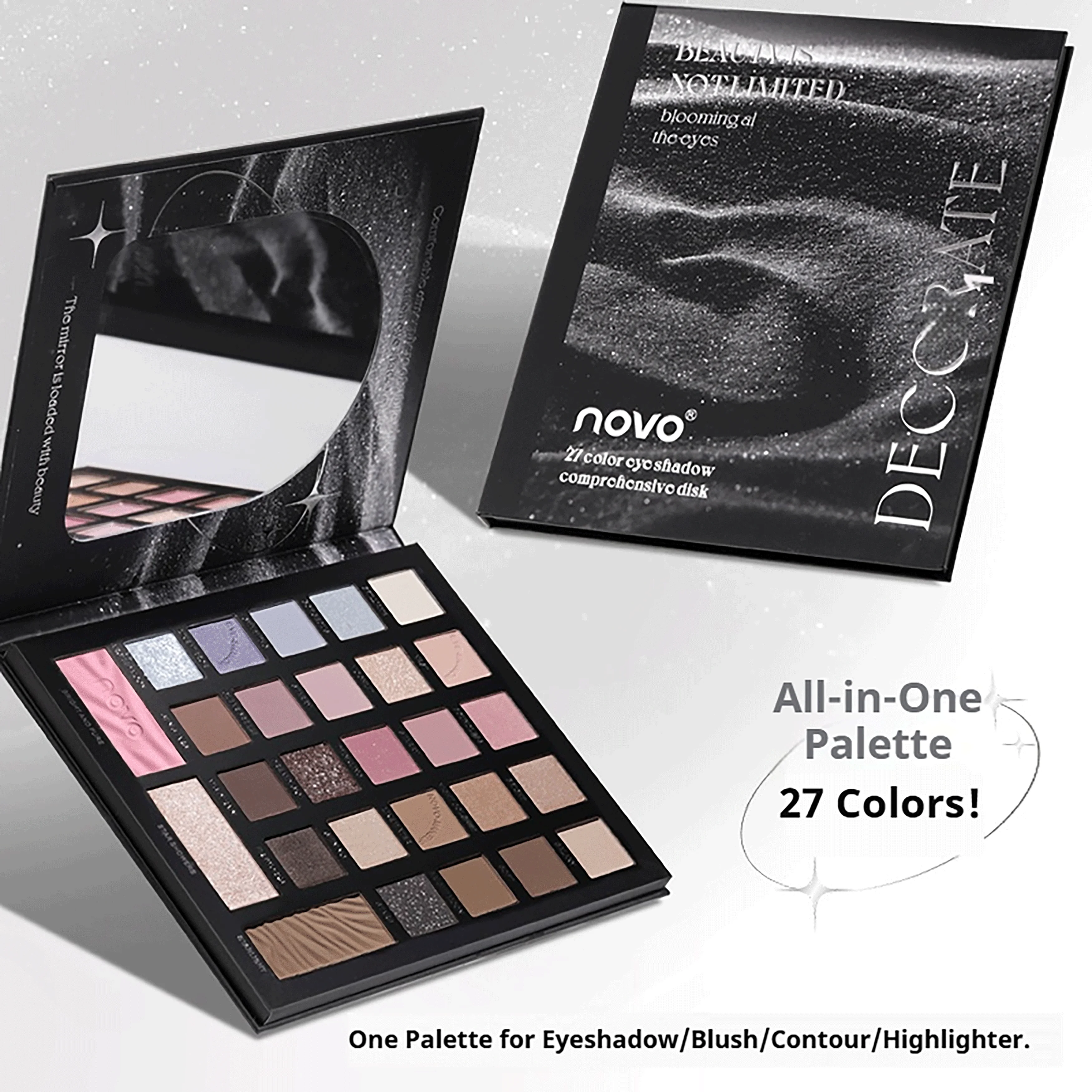 27-Shade Multi-Functional Eyeshadow Palette Matte, Pearl, Contour, Blush & Highlight Suitable for Everyday Makeup and Stage Use