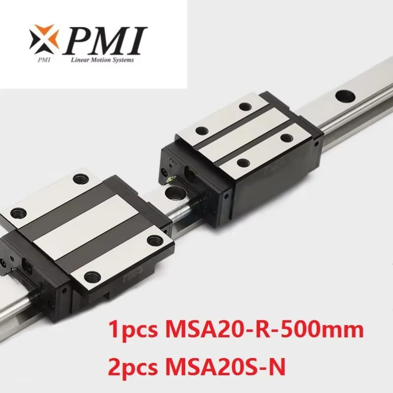 1pcs Taiwan PMI MSA20 -R 500mm linear guide rail + 2pcs MSA20S -N Block Carriages for CO2 laser machine CNC router MSA20SSSFCN