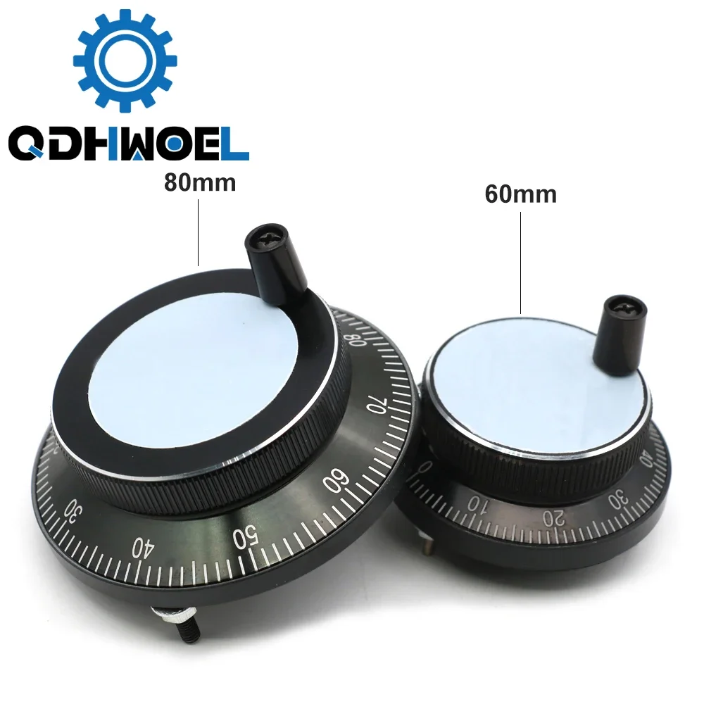 QDHWOEL CNC Pulser Handwheel 5V 6pin Pulse 100 Manual Pulse Generator Hand Wheel CNC Machine 60mm Rotary Encoder