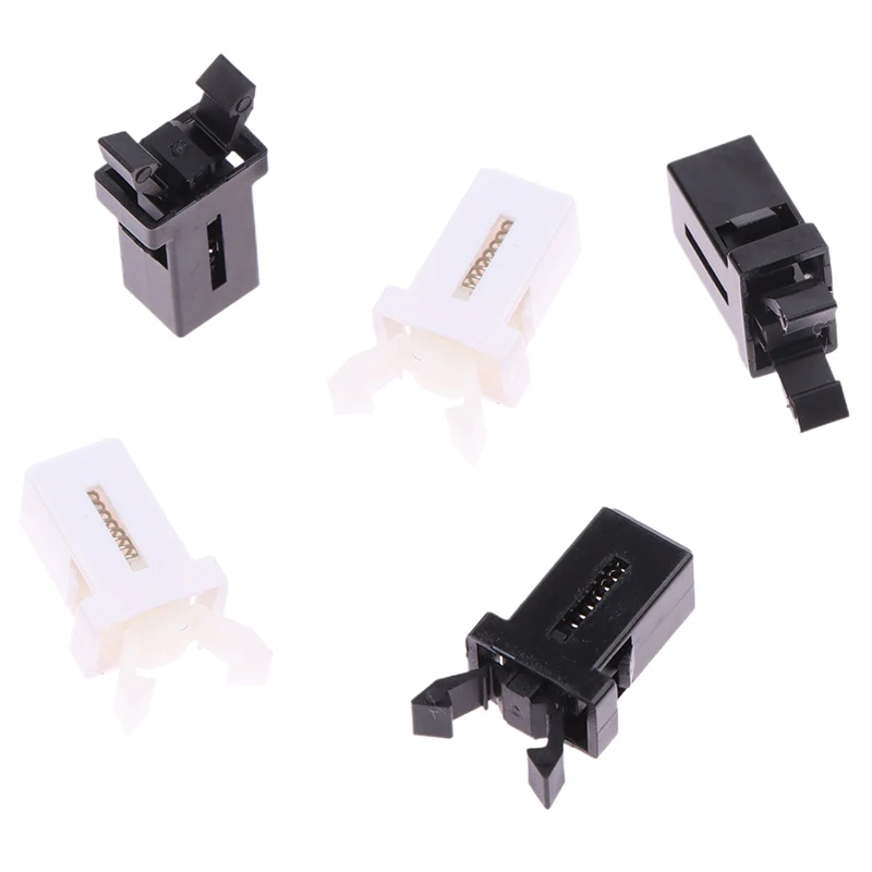 -New 10pcs Trash Can Plastic Lock Self-Locking Switch Replacement Catch Compatible Touch Lid Bin Latch Black White Repair Clip