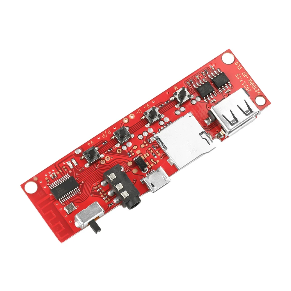 Placa de circuito de Audio Bluetooth multifuncional DC 3,7 V V96 módulo Bluetooth placa amplificadora módulo DIY interfaz Micro USB de luz