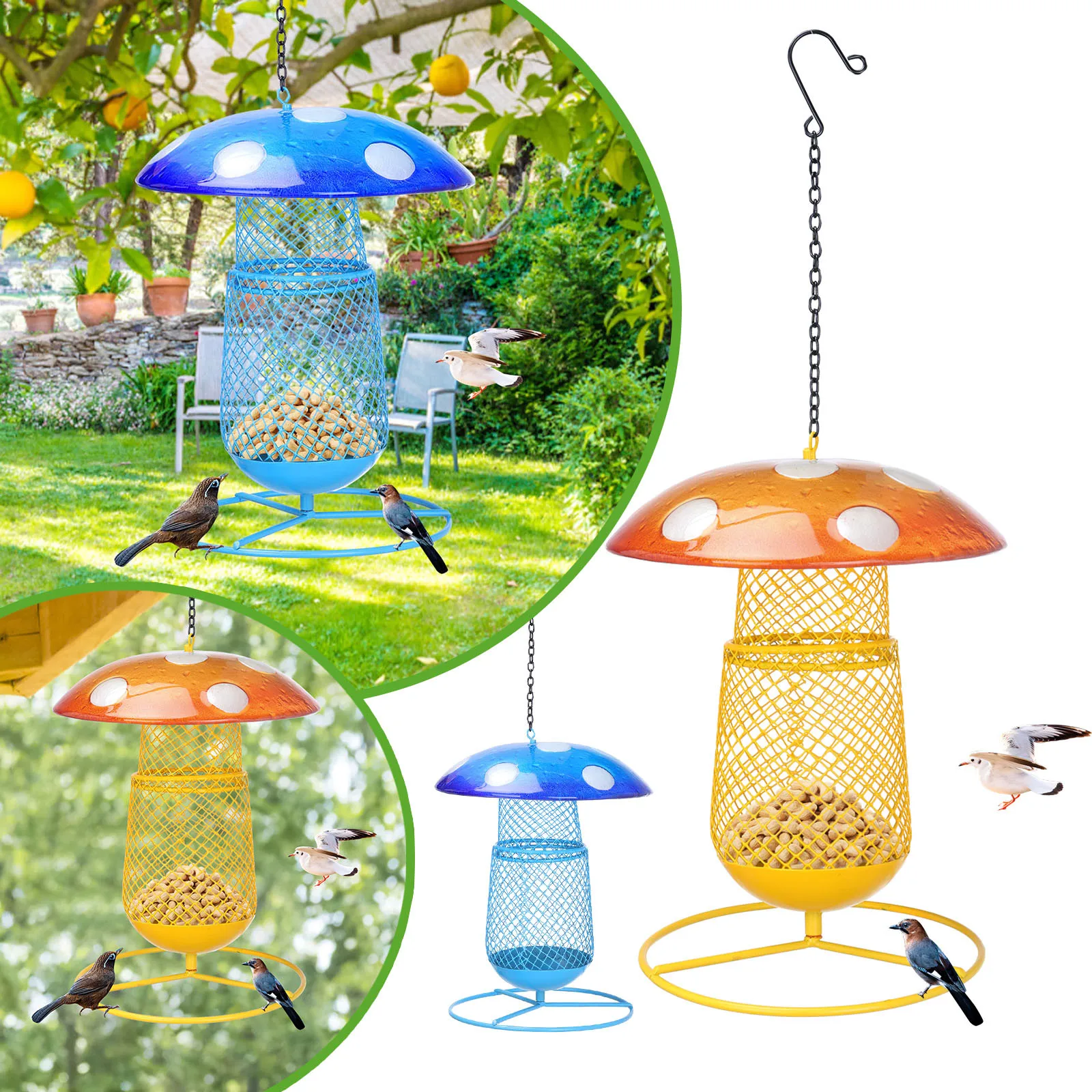 Bird Hanging Wall Feeder Garden Home Decoration Animals and Poultry Supplies Corner Cage