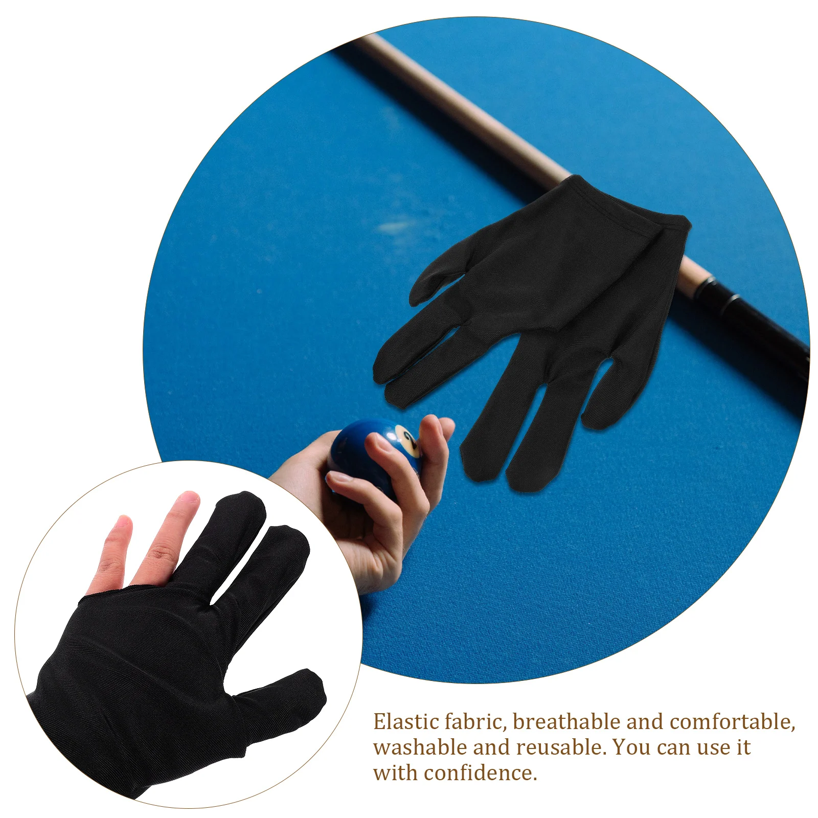 

Pool Gloves Snooker Breathable Comfortable Elastic Billiards Wear resistant Protective Sports Gloves for Billiard Table