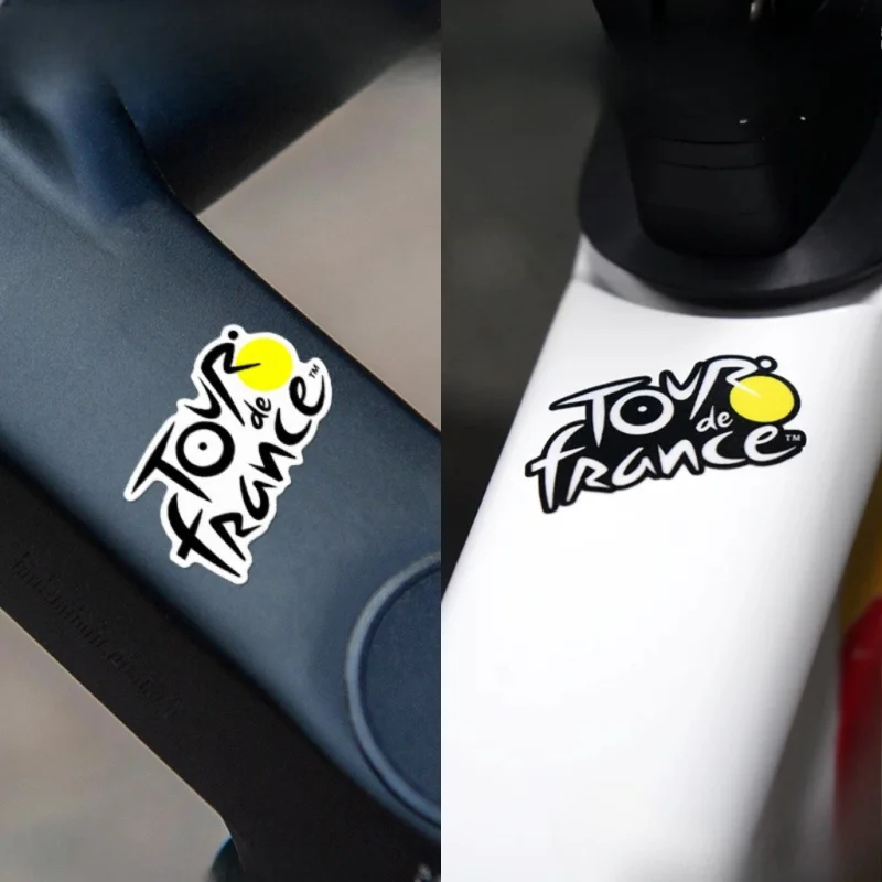 Fahrradrennen-Themen Gelber Punkt Vinyl-Aufkleber Wasserdichter Aufkleber für Rennrad Mountainbike Laptop-Dekoration