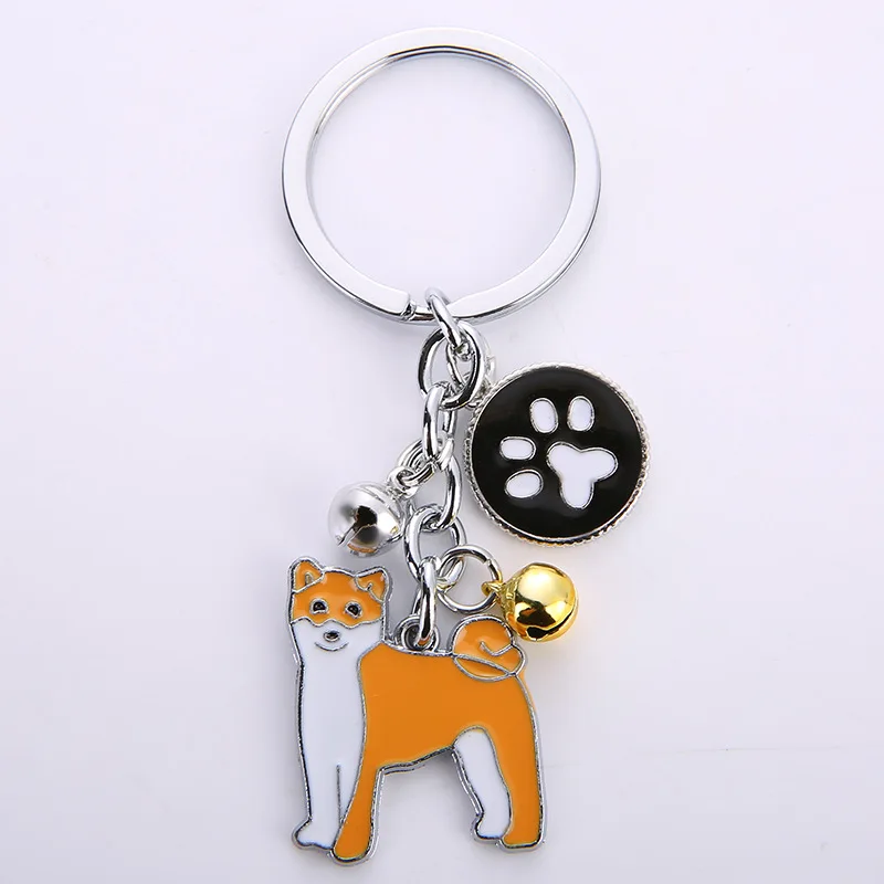 Metal Cute Akita Dog keychains car key ring pet dogs key men gift Metal Pendant