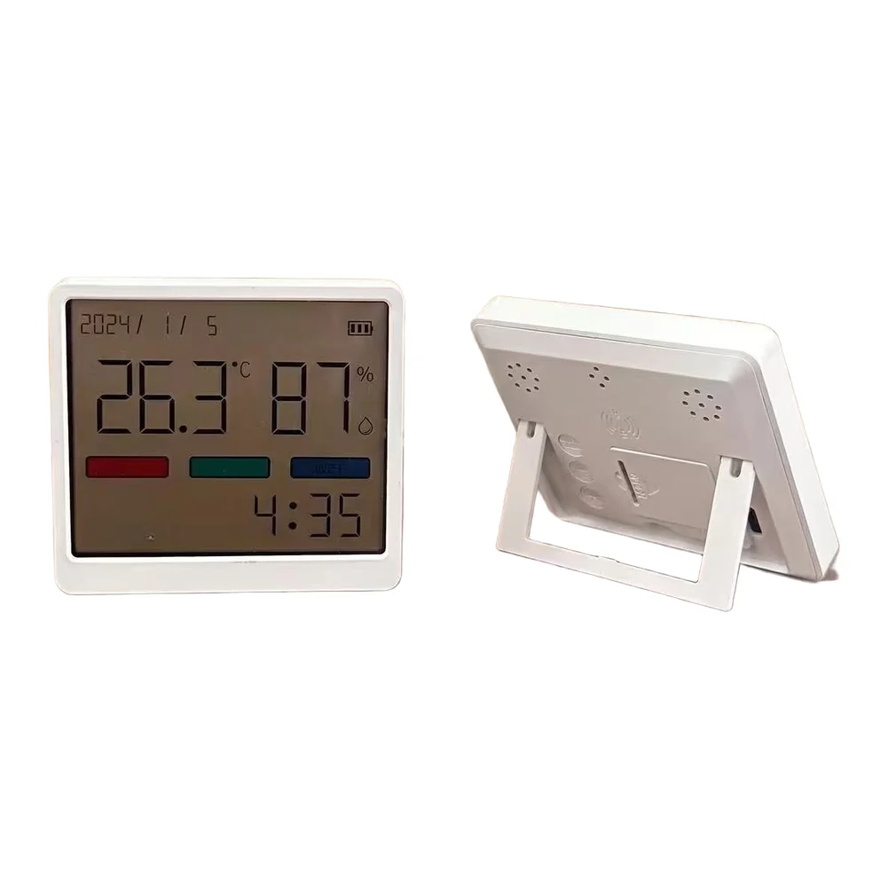 Indoor Digital Temperature and Humidity Monitor with Memory Function Large Clear Screen and Time Date Display Capability
