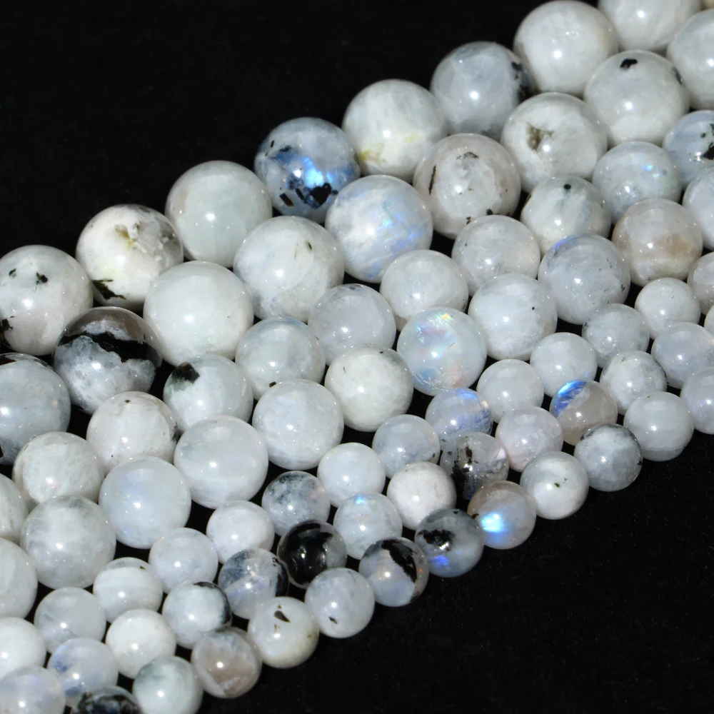 

Wholesale Natural Indian Moonstone 6 8 10mm Loose Gemstone Beads for Jewelry Making Wholesale Crystal Beads DIY Accessories