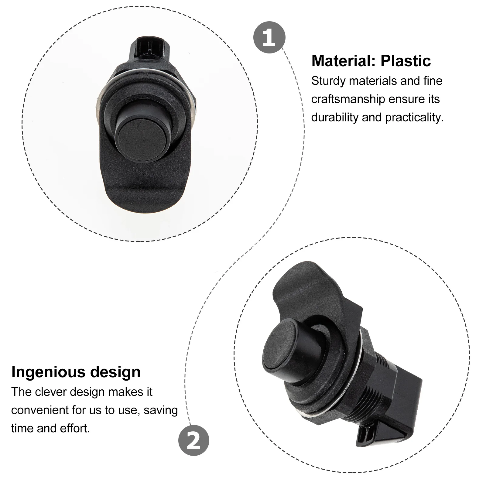 

1 Set Push Button Latch Plastic Boat Door Lock For Cabinet Glove Box Replacement Durable Security Closure Hardware