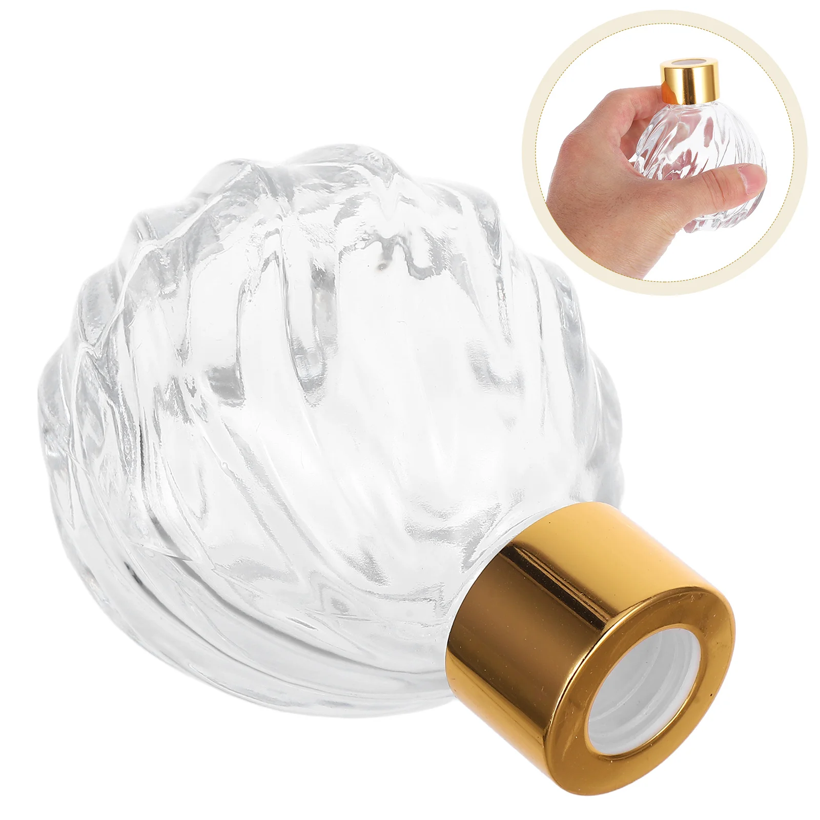 

2pcs 100Ml Clear Glass Bottles Vintage Cap Transparent Twill Perfume Storage Containers Reed Fragrance Holder For