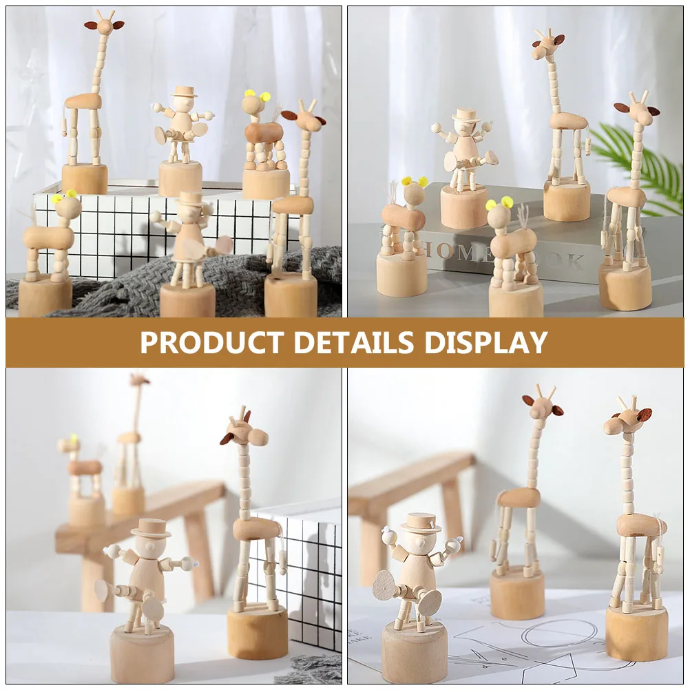 

3pcs Cartoon Shape Wooden Crafts Desktop Decorations Wood Color Adornments Diy Unfinished Puppy Animal Shape Display Ornament