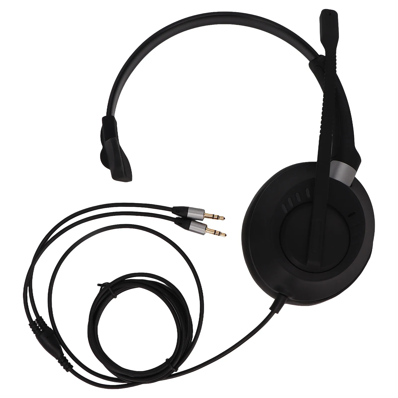 Single Sided Ear Headphone High Sensitivity Soft 3.5mm Telephone Headset ENC Noise Cancellation for PCs for Insurance for Home
