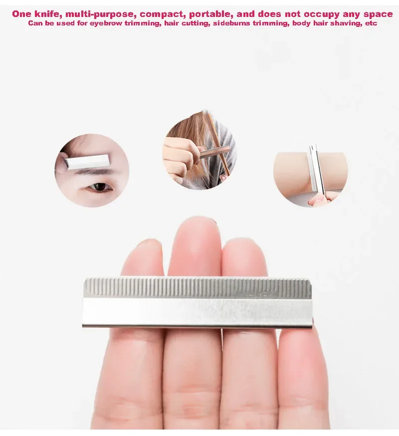 Aparador de sobrancelha profissional para maquiador, lâminas de barbear descartáveis de aço carbono, ferramenta de modelagem de sobrancelha