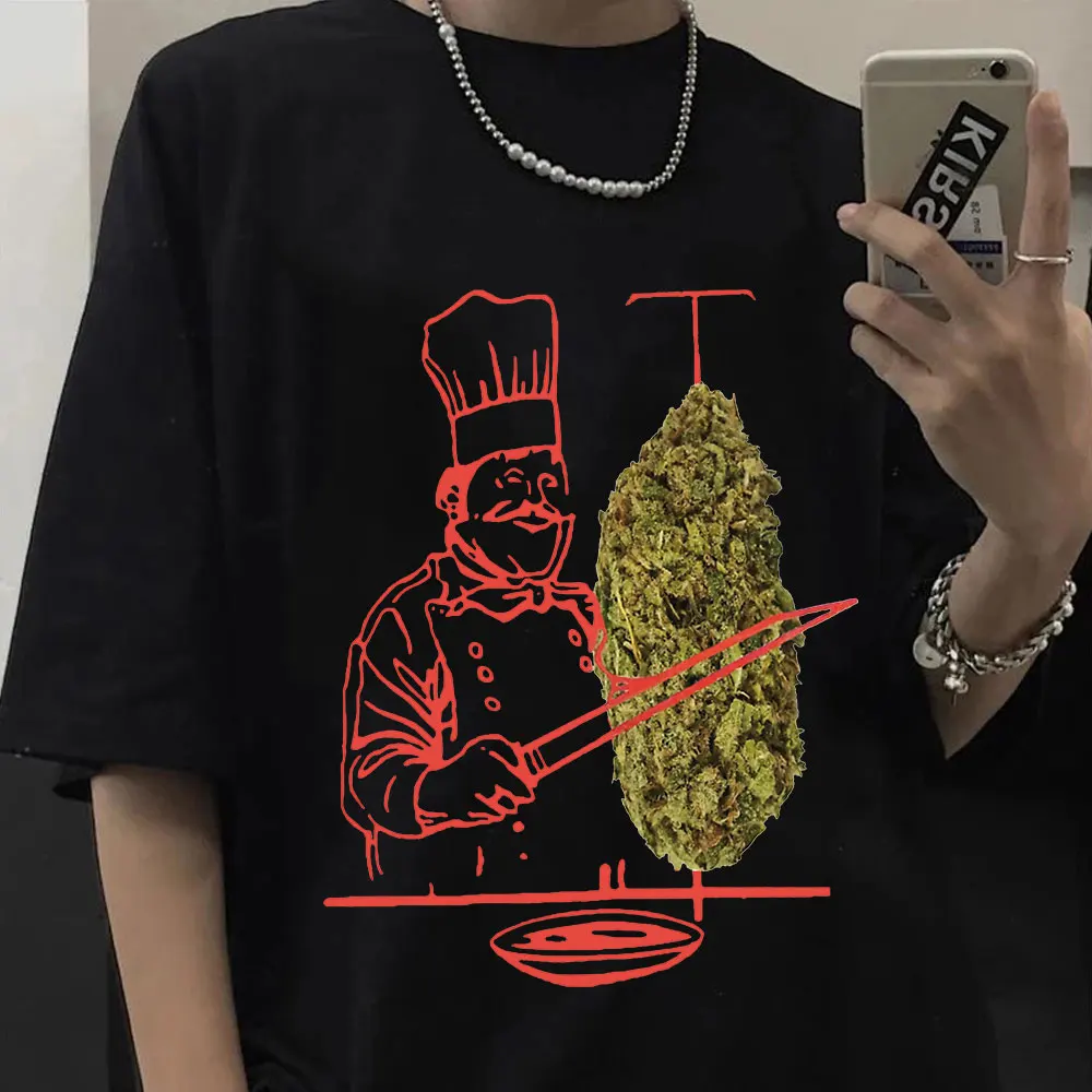 Funny Doner Kebab Weed Graphic Men T-Shirt Pure Cotton Short Sleeve T-shirts Summer Tee Shirt Oversize Harajuku Streetwear Tops