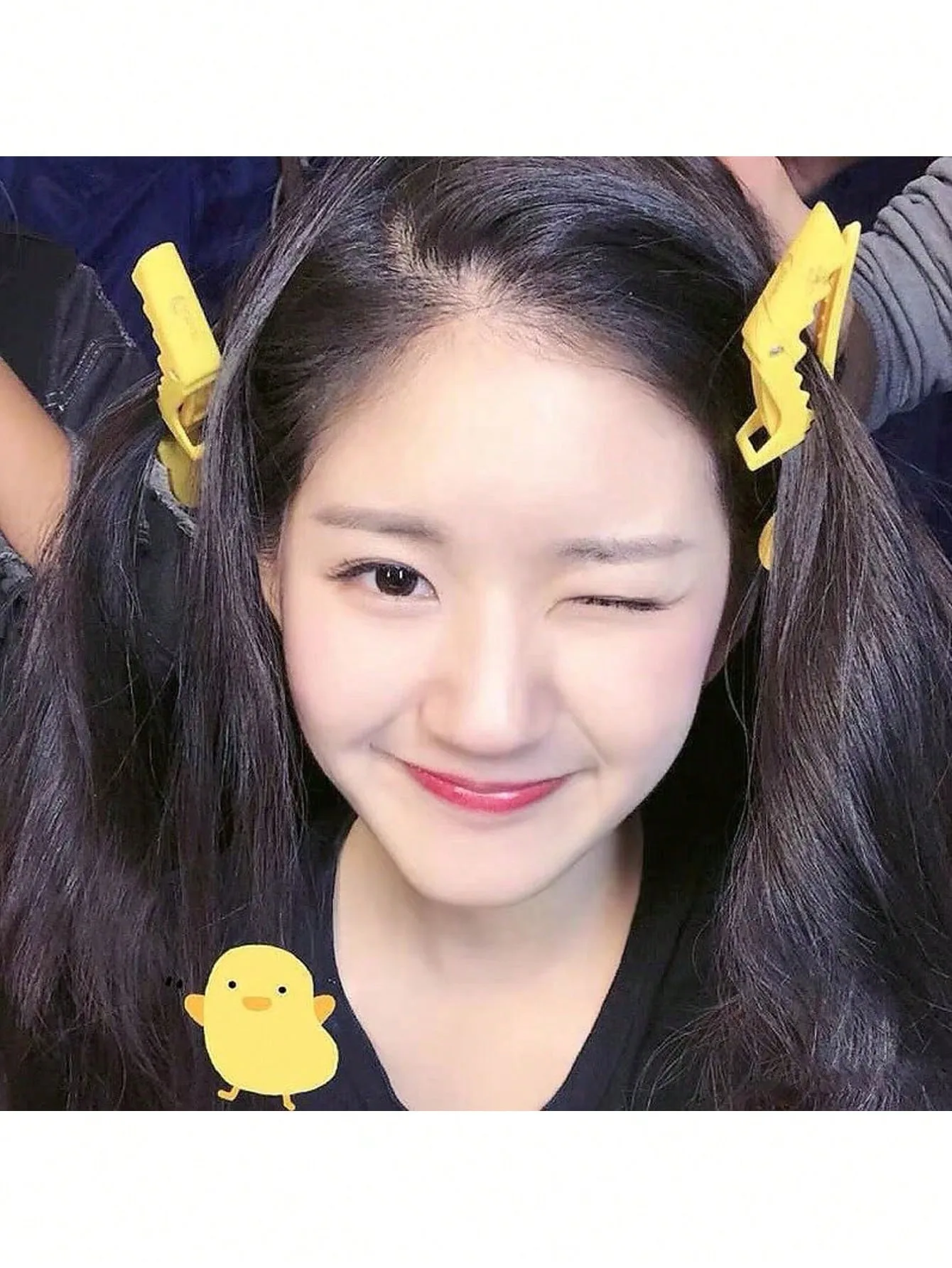 6pcs plastic crocodile clips, professional hair salon, durable and traceless makeup Korean hair clips Special for real hair wigs