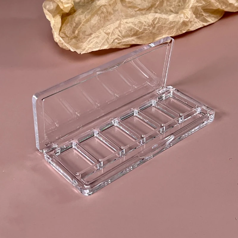 1Pcs 6 Grids Blusher Cosmetics Case Holder Refillable Makeup Palette Empty Eyeshadow Dish DIY Tool Facelift Make Up Parts