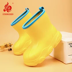 STleargSHEN-Bottes de Pluie pour Enfant Fille et Garçon, Antidérapantes, Imperméables, Mi-mollet, Chaussures d'Extérieur