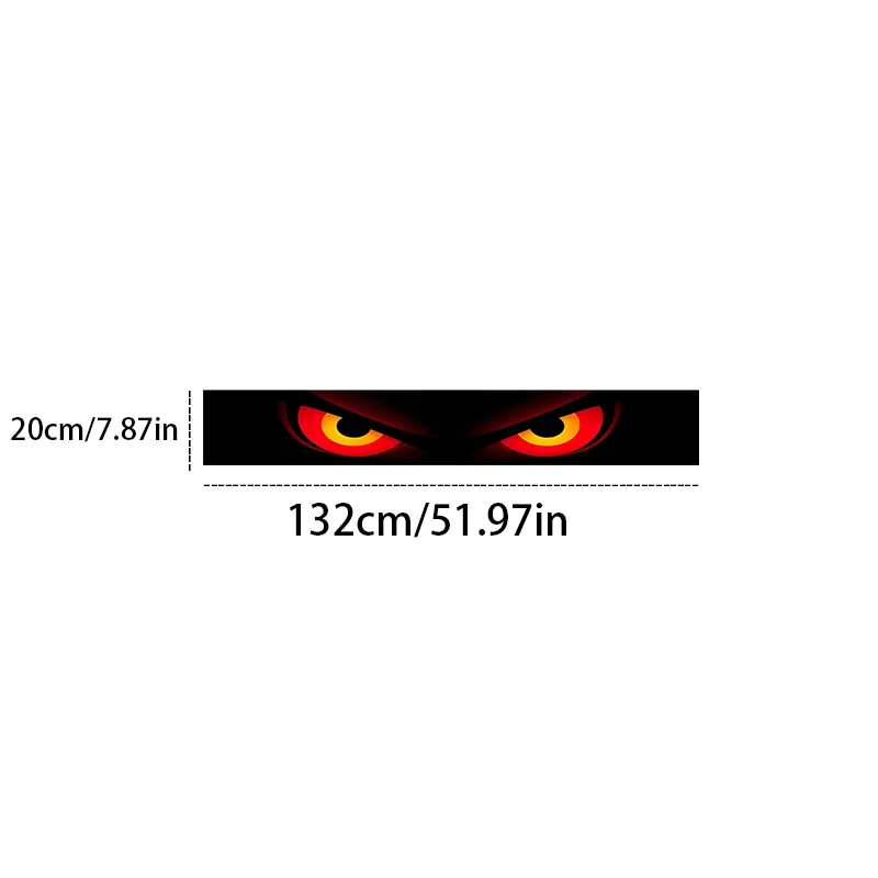 A striking red and black evil look style decorative strip design car windshield sticker. This unique car decal adds a touch