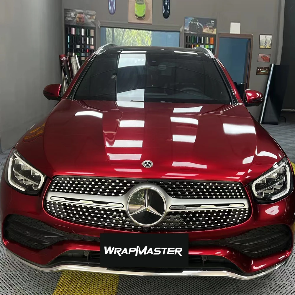 

Wrapmaster 5 м/10 м/18 м Премиум автомобильная упаковка винила ПЭТ-лайнер жидкий рубиново-красный производитель автомобильной пленки