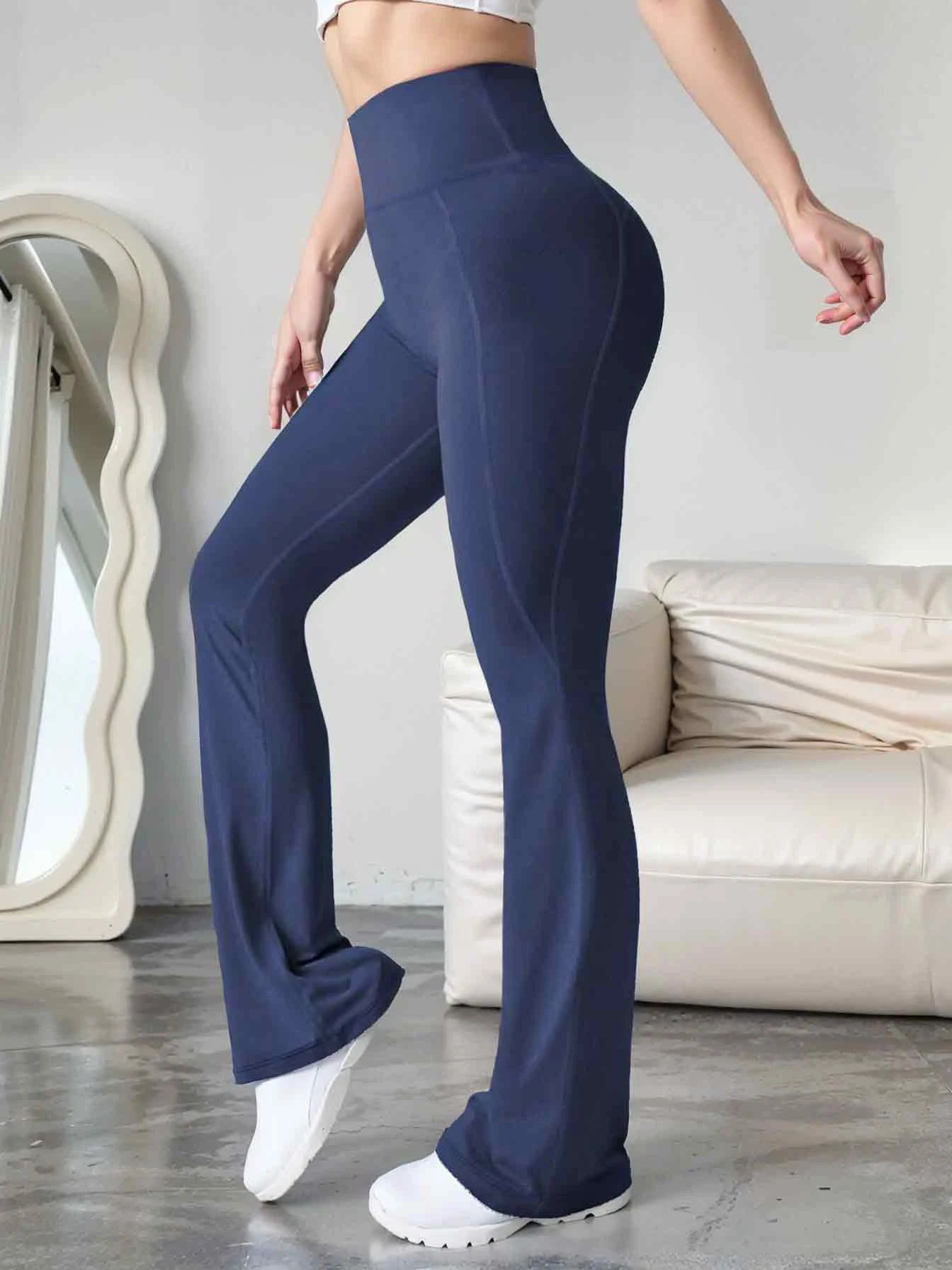 High Waist Yoga Pants Flared Soft Comfortable for Daily Wear Sport And Yoga Tummy Control Butt Lifting Women's Leggings