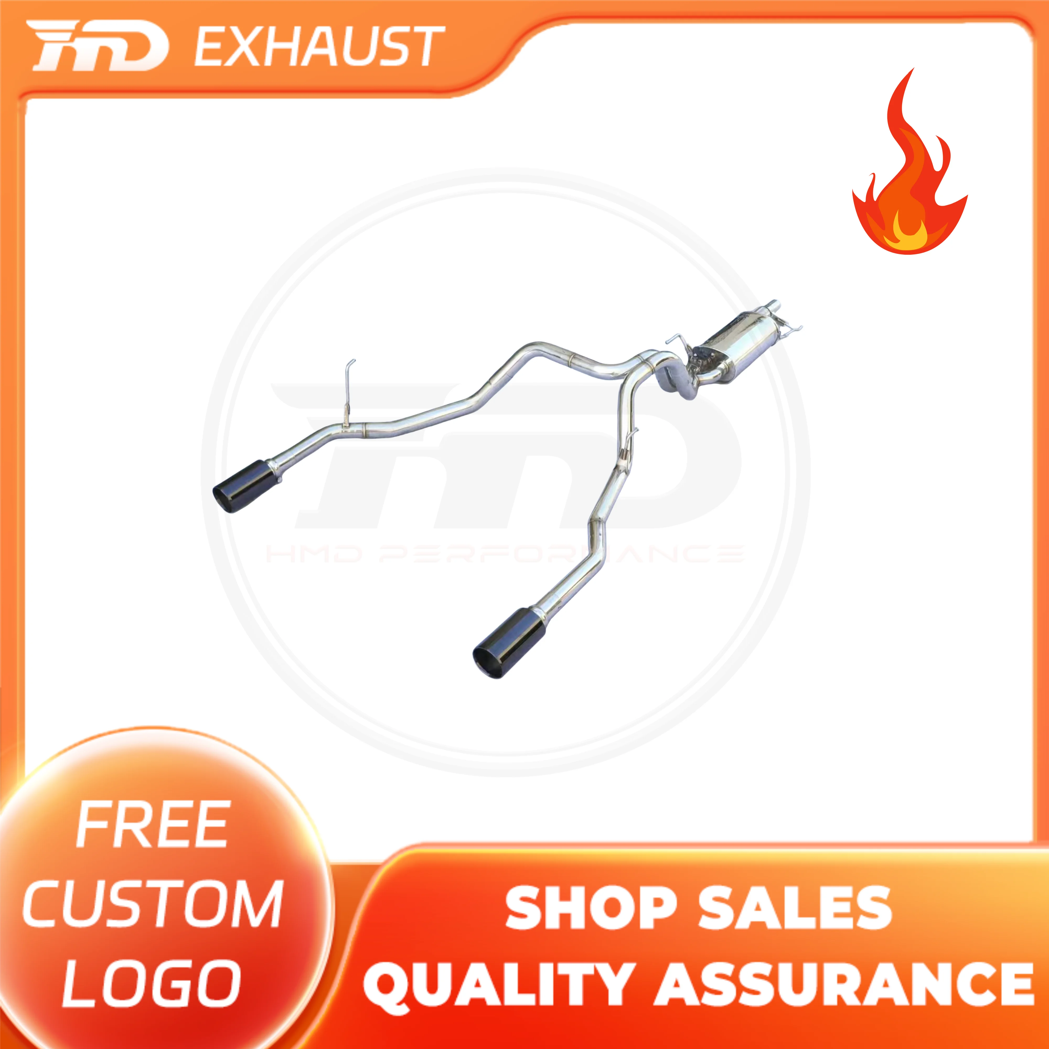 

HMD Hot Sale SS304 High Quality Catback For Ford Raptor F150 3.5T Exhaust System Electronic Valve Muffler Tips Non-destructive