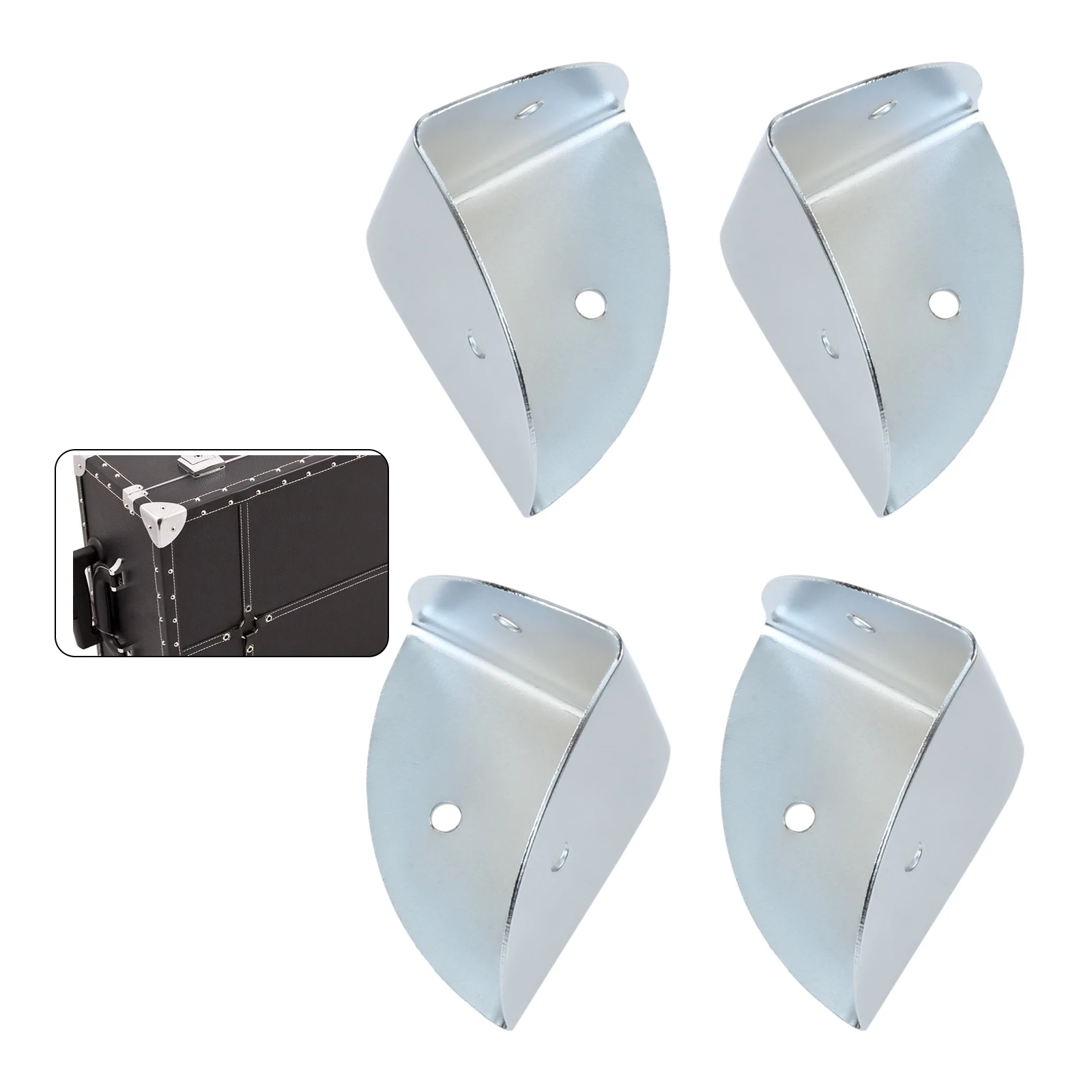 4pcs Flight Case Metal Corner Brackets Luggage Corner Protectors Wooden Box Angle Furniture Three Corner Guard Case Edge Cover - view 3