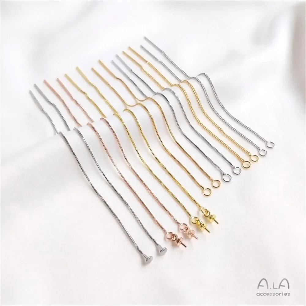 

Copper Plated 18K Gold Ear Thread, White Gold with Studded Sheep's Eye DIY Earrings Making Material, Tassel Earrings Accessories