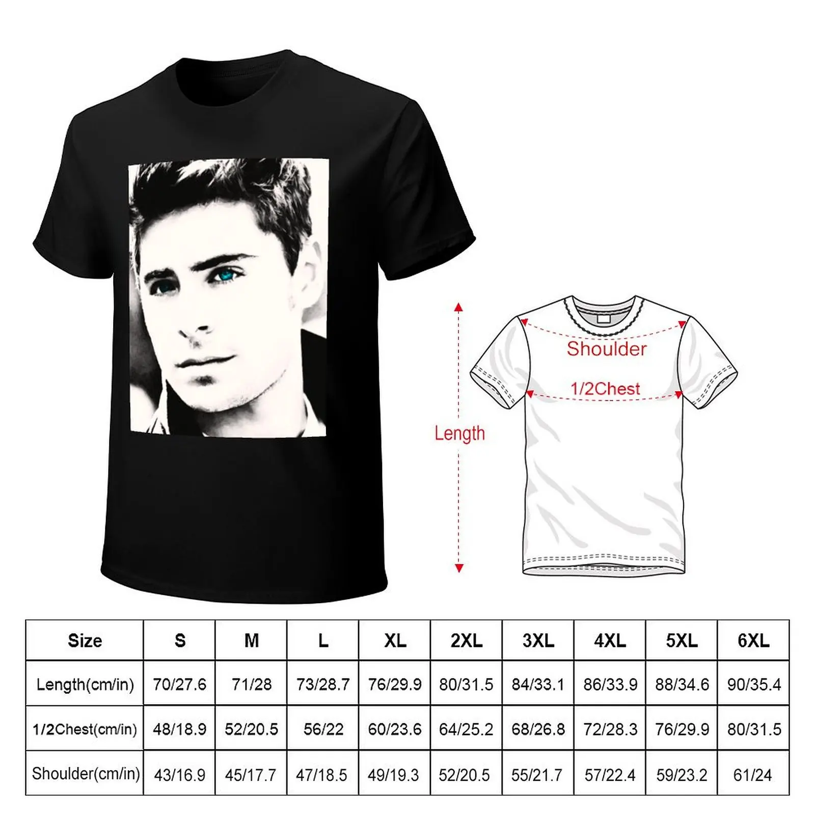 Zac Efron T-Shirt Summer Print Short Sleeve Tee
