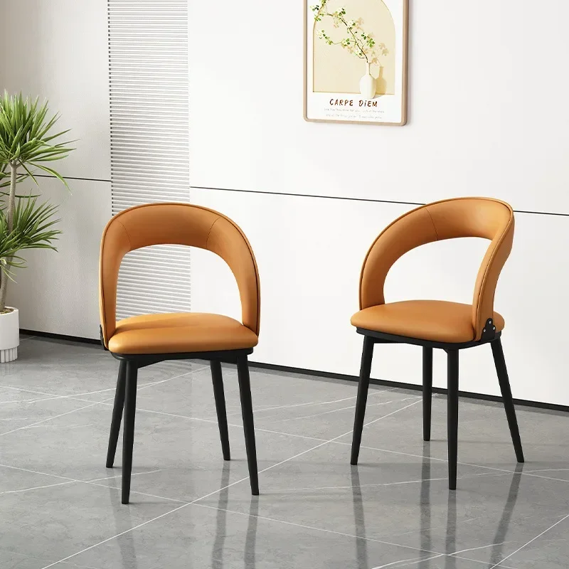 Household dining table and chairs Italian minimalist cream style casual modern minimalist rental room backrest stool