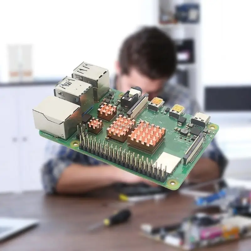 

Набор из 4 медных радиаторов для RPI 4B 1G 2G 4G, макетная плата, эффективное охлаждение, домашние макетные платы