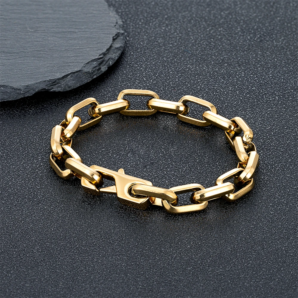 New Trendy Curb Cuba O-chain Bracelet Men Women Stainless Steel Dubai Link Charm Bangle Accessories Fashion Simple Jewelry Gifts