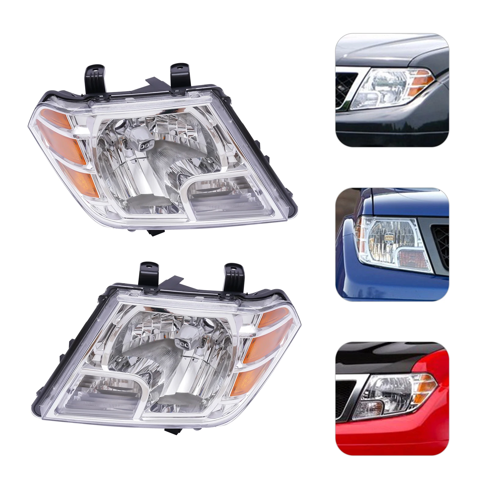 Front Headlights Headlamps Left LH Driver or Right RH Paasenger for 2009-2018 Nissan Frontier Pickup Truck