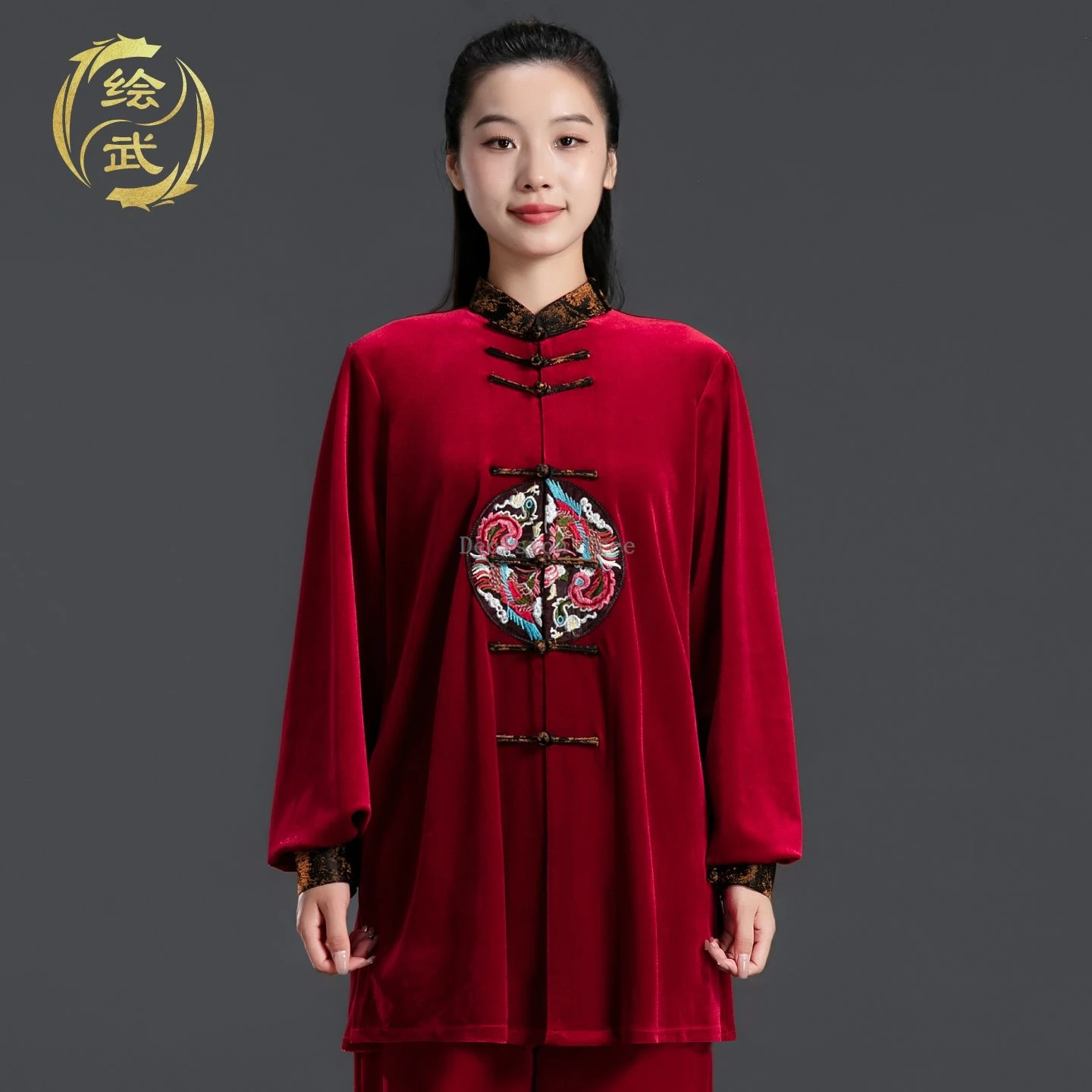 2025 chinese winter warm eight section brocade morning exercise velvet clothes tai chi kungfu outfit high end elegant wushu set