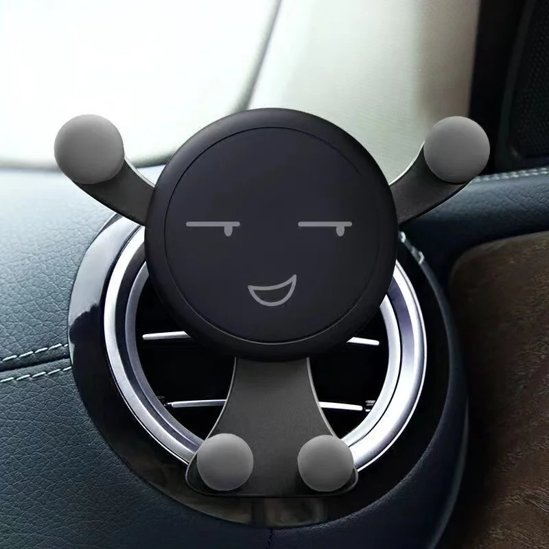 Schwerkraft-Auto-Handyhalterung für Lüftungsschlitze, Smiley-Gesicht-Halterung, Handy-Ständer, GPS-Unterstützung für iPhone 12 Pro Max, Xiaomi, Samsung