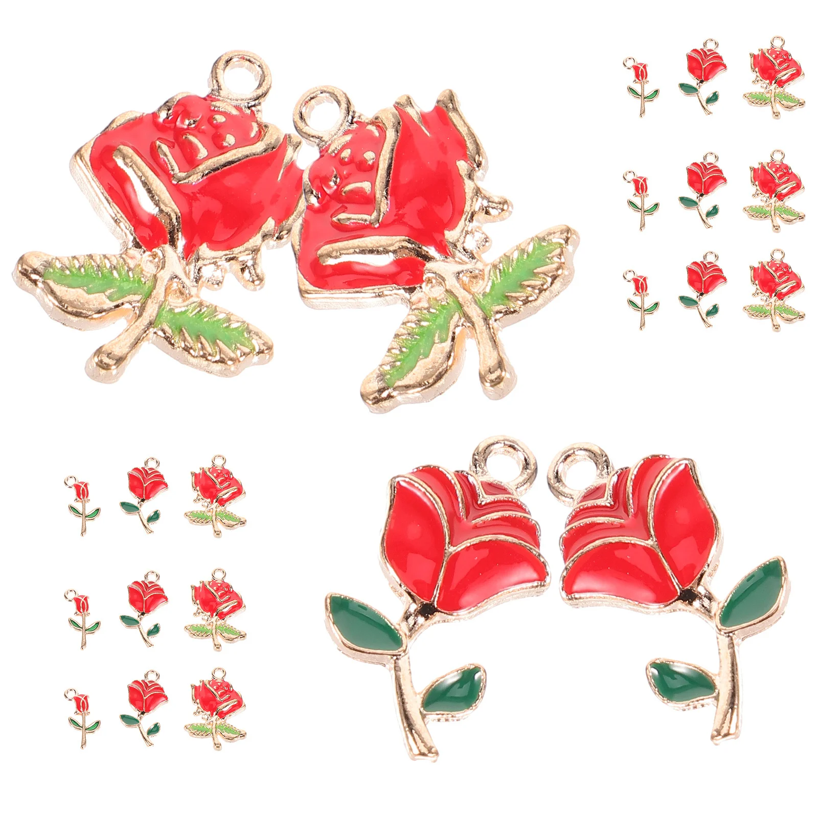 

30Pcs DIY Rose Charms Metal Pendants Jewelry Making Set for Earrings Bracelets Necklace Handmade Rose Charms for Jewelry Making