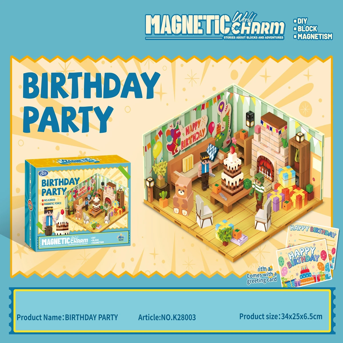 My 3D World Magnetic Building Blocks, Hunter + Cooking + Birthday Building Blocks Children's Toy Gift