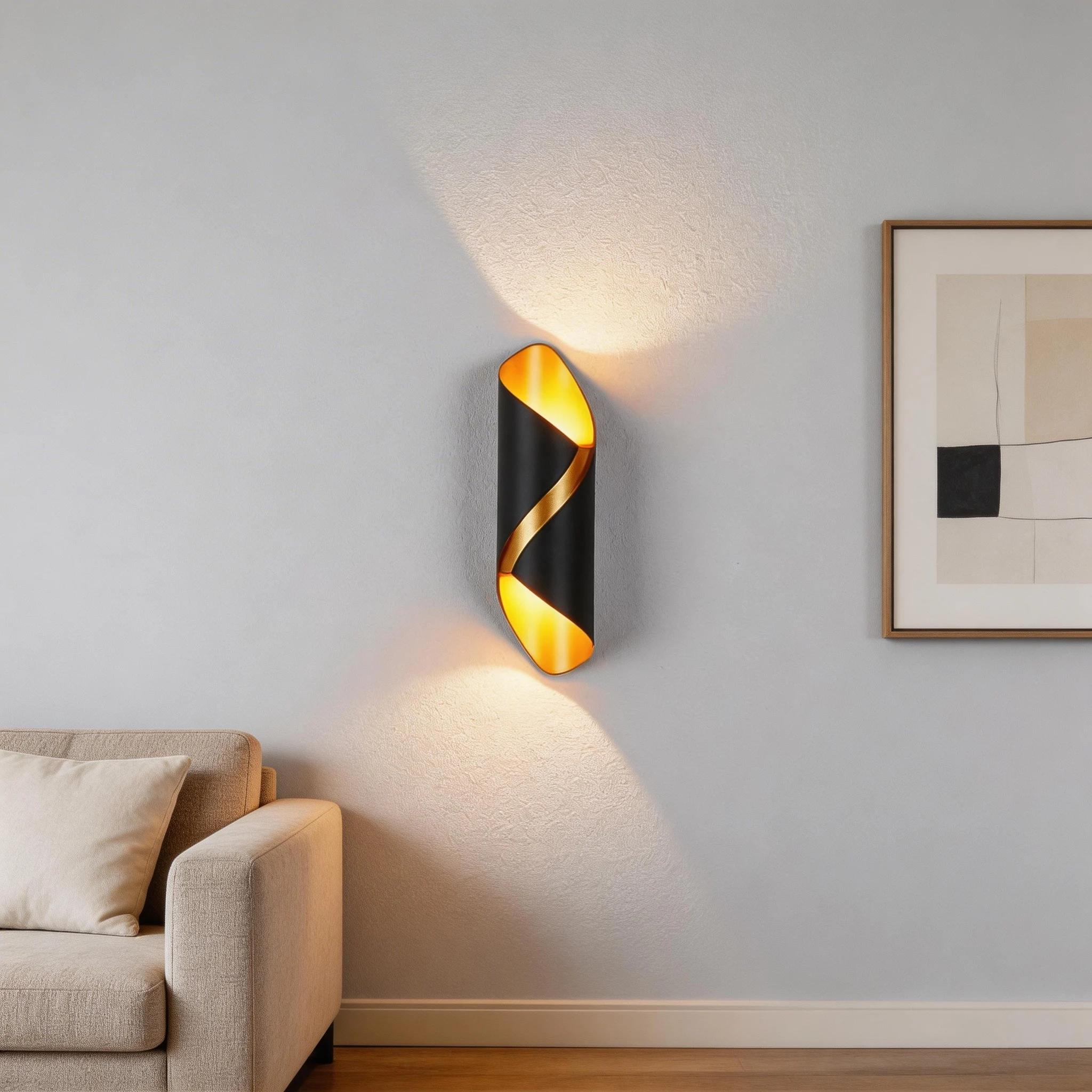 Modern Nordic Spiral Design LED Wall Lamp 6W 3000K Indoor Outdoor Waterproof Sconce Light for Home Decor