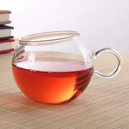 Heat-Resistant With Handle, Thickened Breakfast Slanted Mouth Gift And Promotional Glass Milk Cup, Latte Coffee Cup