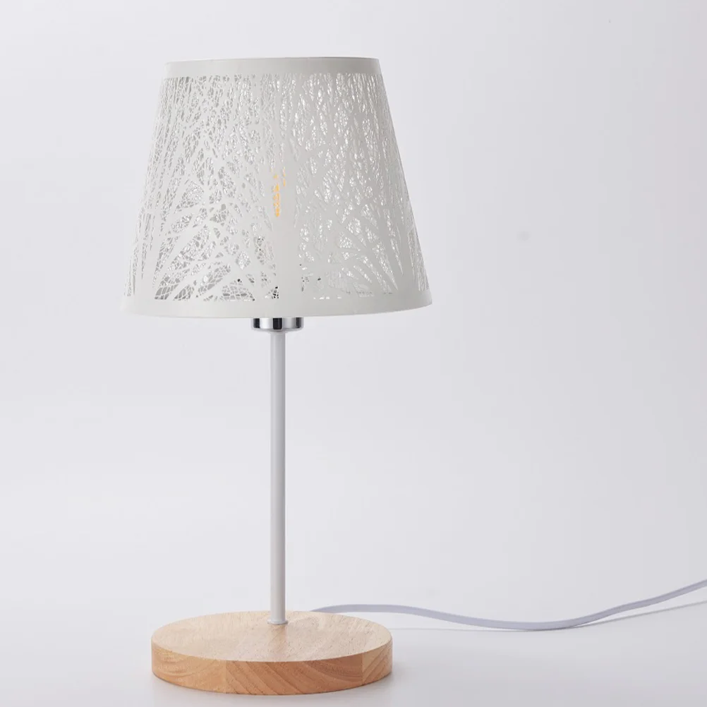 ConfronLamp-Abat-jour en bois, corps de table, petits abat-jour pour décorer le tambour, clip noir unique sur le bureau