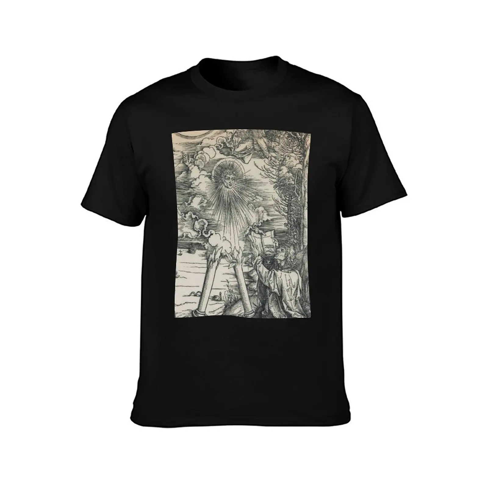 Albrecht Durer Apostle John Devours the Book from the Apocolypse T-Shirt Summer Casual Cotton Tee Oversized Streetwear Tops