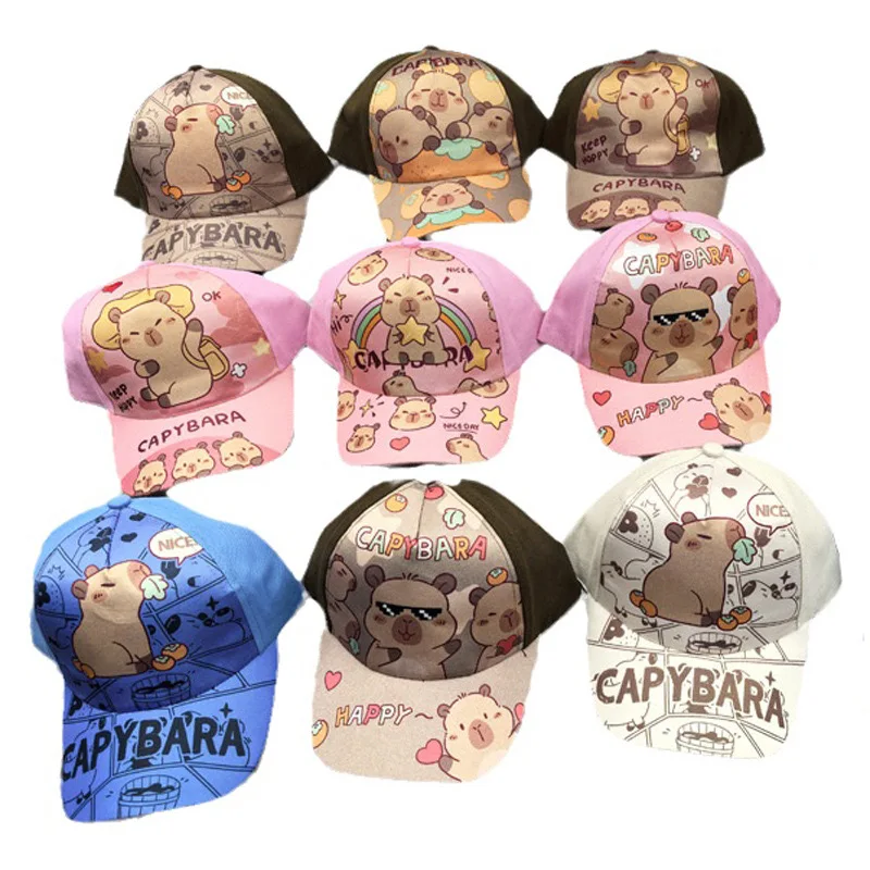 Hot Sale kinderen Cartoon Capibara Gedrukte Cap Jongens Meisjes Outdoor Zonnescherm Leuke Capibara Hoed Mooie Kids Baseball Cap