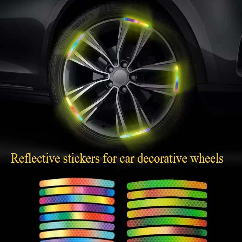 

20pcs/set Car Decorative Wheel Hub Reflective Sticker Car Decal Electric Vehicle Motorcycle Bicycle Night Warning Sticker